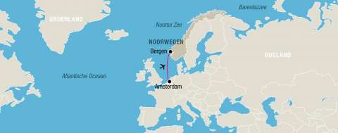 KLM, vlucht Amsterdam-Bergen