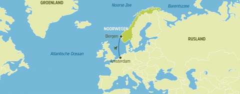 KLM, vlucht Amsterdam-Bergen