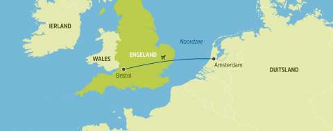 KLM, vlucht Amsterdam-Bristol