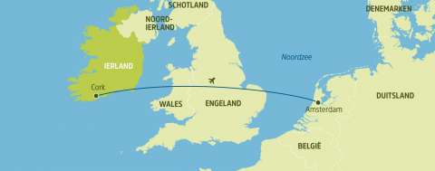 KLM, vlucht Amsterdam-Cork