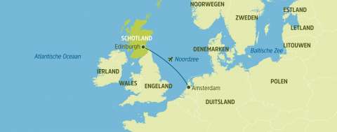 KLM, vlucht Amsterdam-Edinburgh