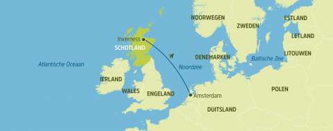 KLM, vlucht Amsterdam-Inverness