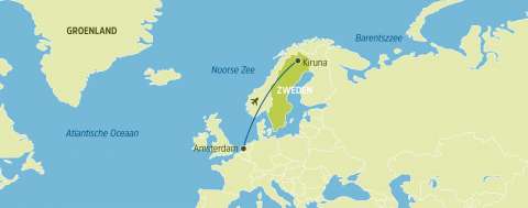 SAS, vlucht Amsterdam-Kiruna